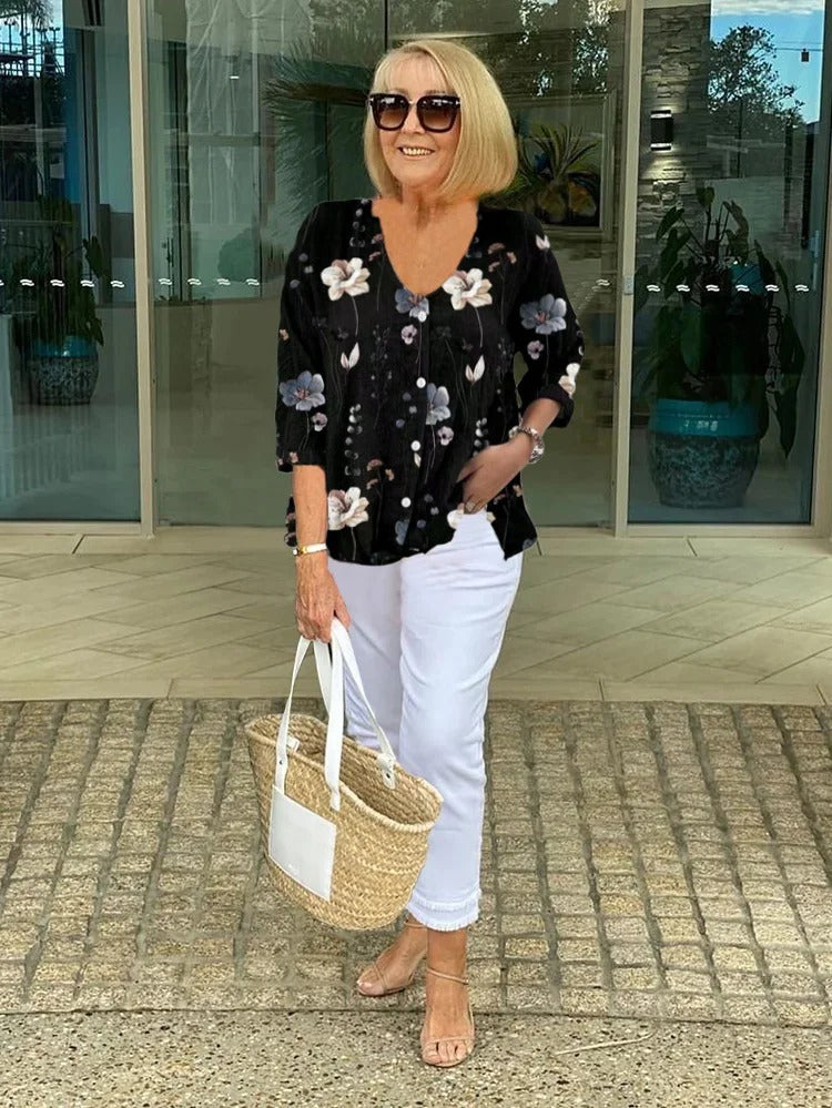 Julia | Florale Bluse Elegante Sommer Look