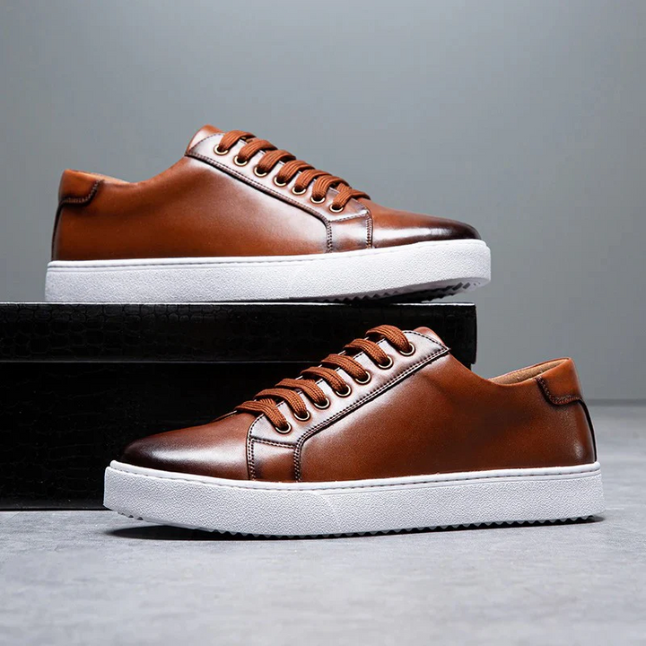 Simon | Hochwertige Herren Leder Sneakers Look