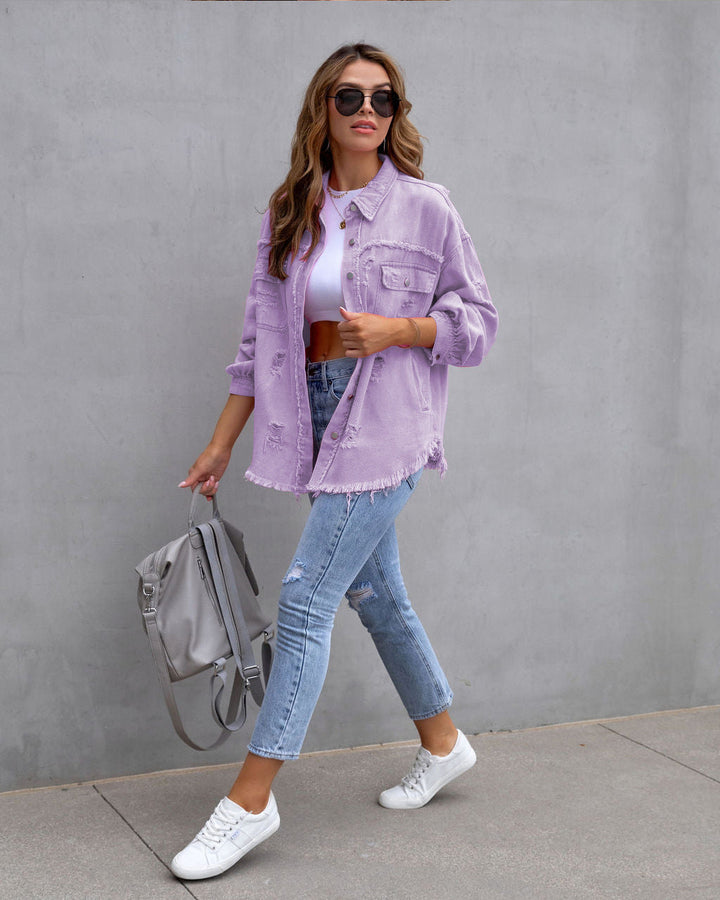 Valerie | Casual Ripped Shirt Jacke für den Streetstyle