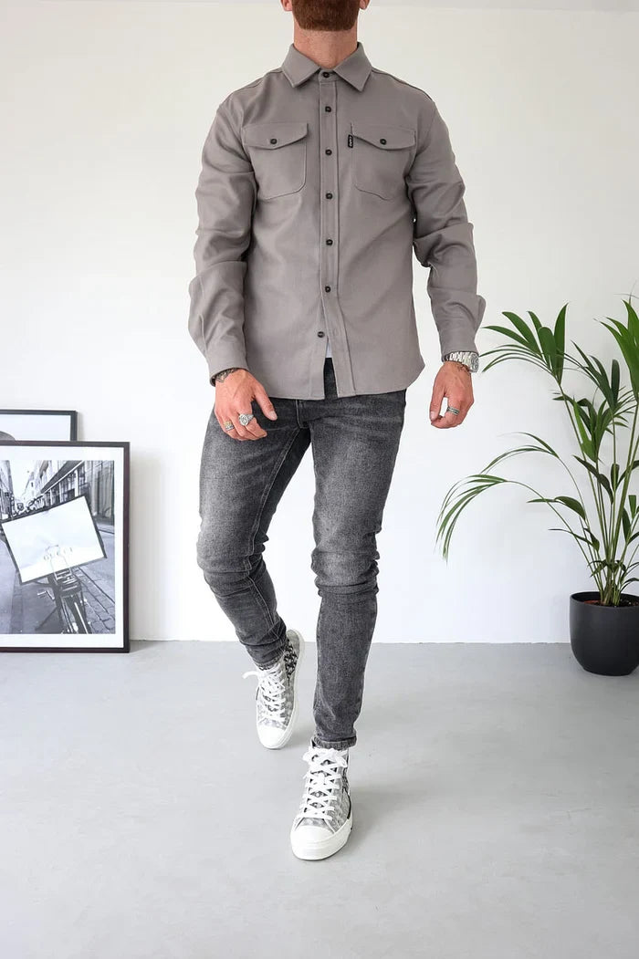 Hemdjacke mit Knopfleiste – Lässig & Chic