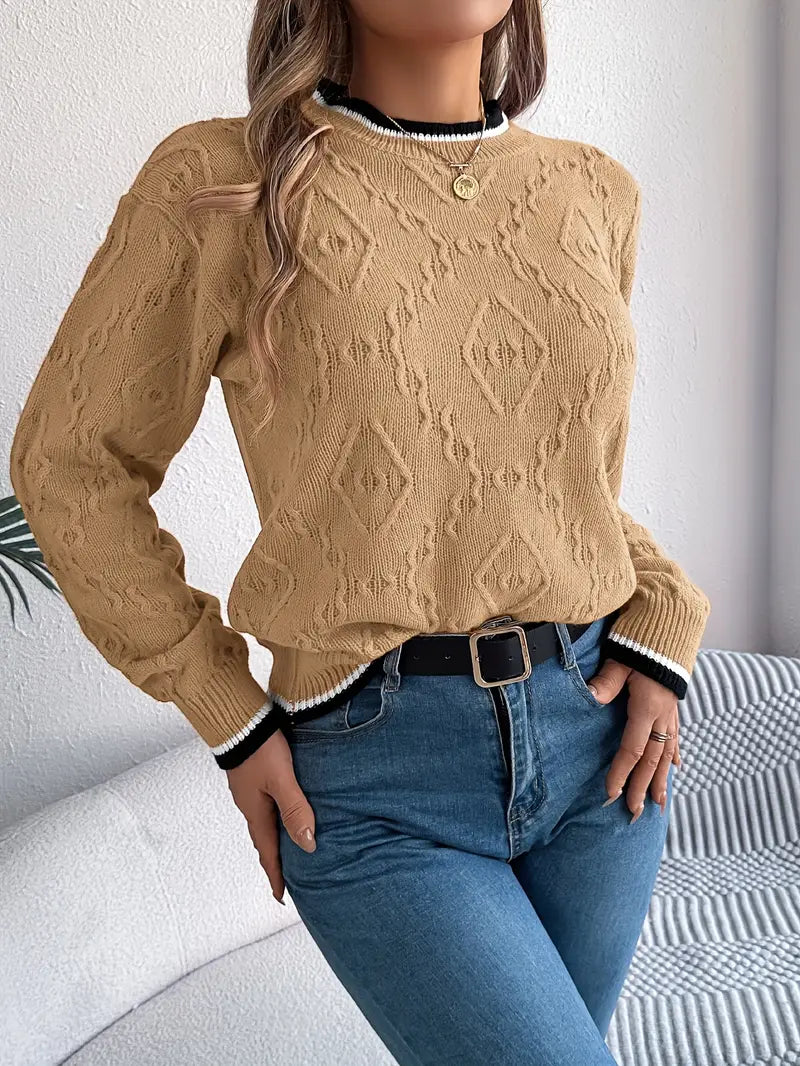 Lilian | Weicher Damenpullover mit dezenten Streifen
