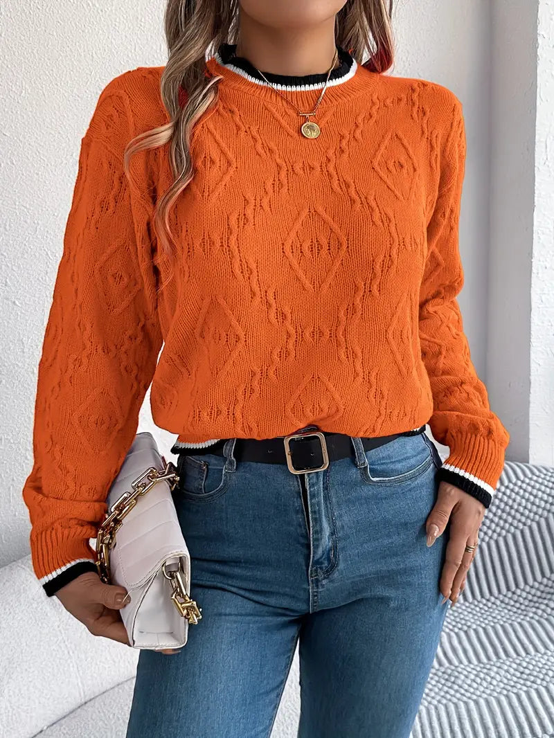 Lilian | Weicher Damenpullover mit dezenten Streifen