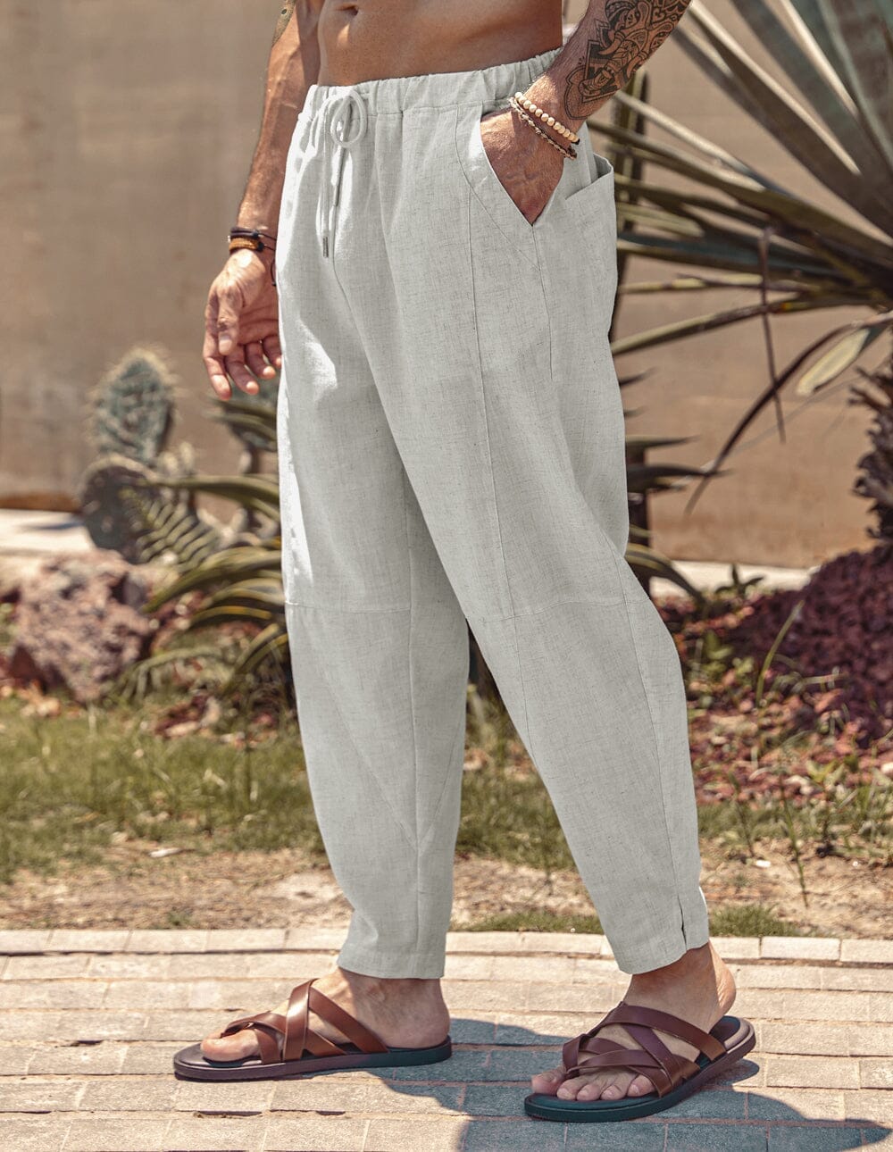 Simon | Bequeme Leinenhose mit Stretchbund