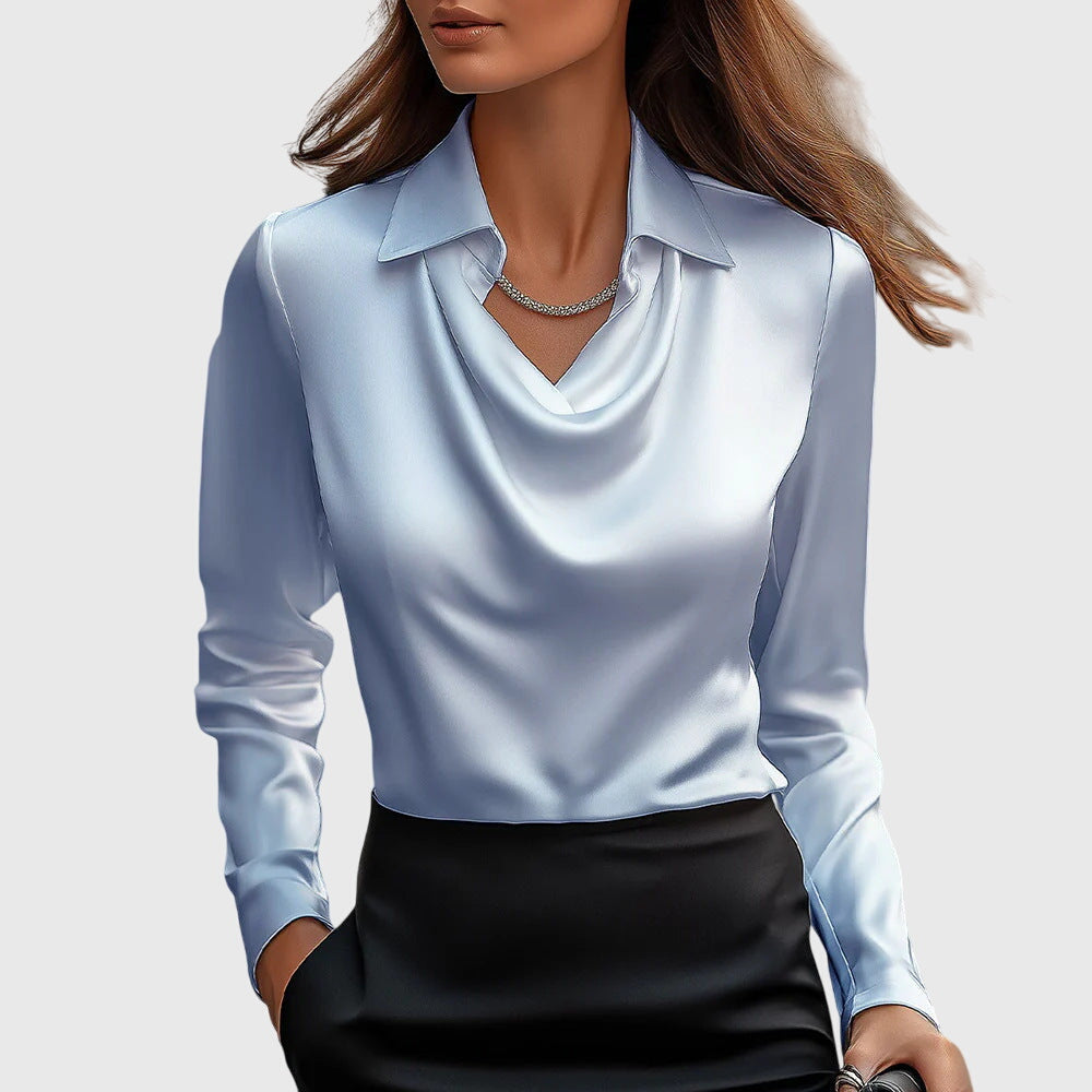 Isabella | Luxuriöse Bluse mit plissiertem Ausschnitt