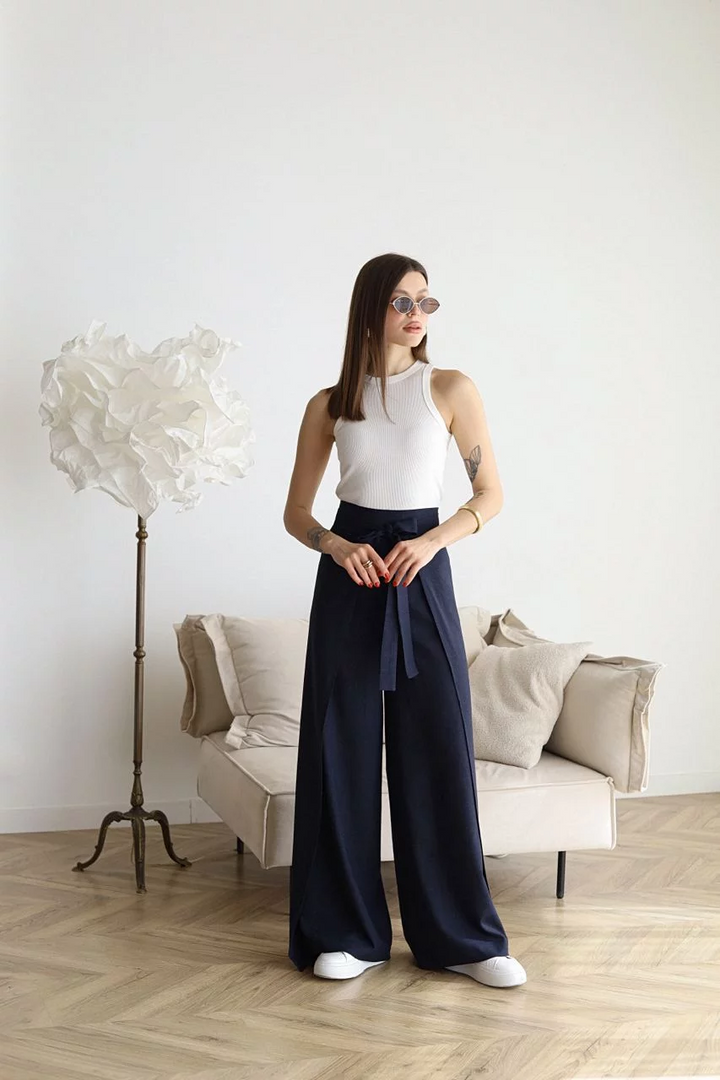 Aria | Leinenhosen mit weitem Schnitt