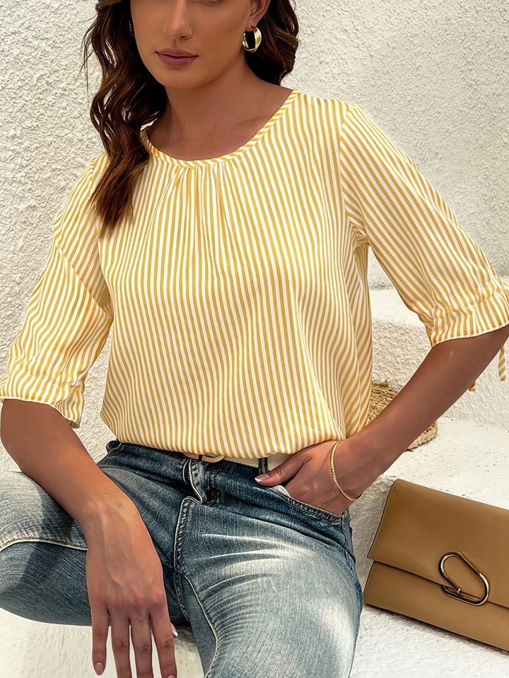 Mila | Elegante Gestreifte Bluse Damen Chic