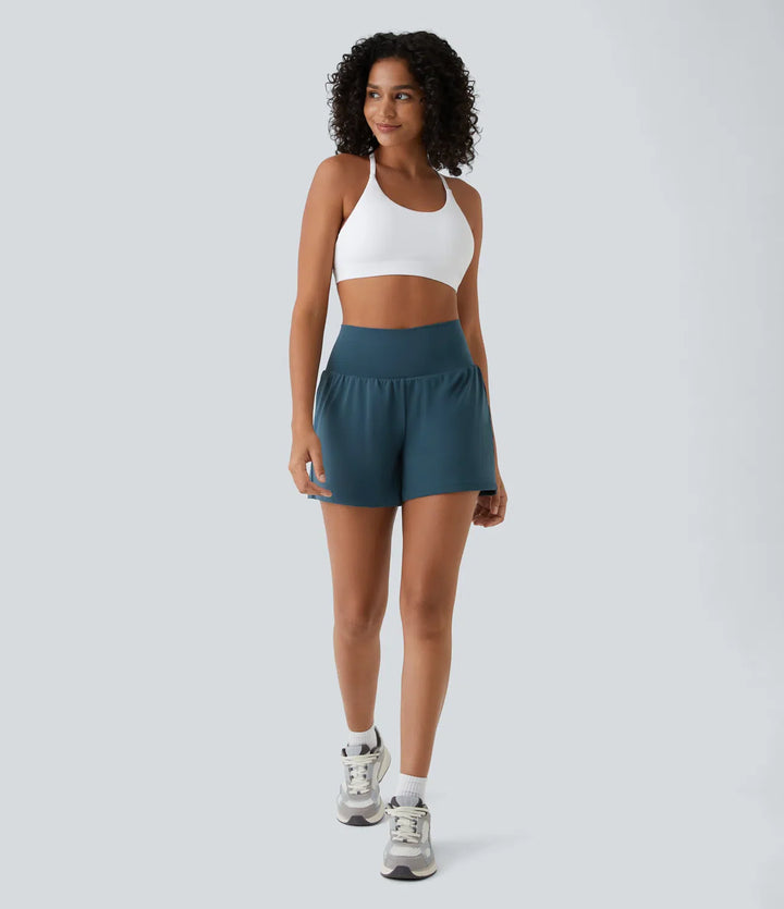 Natalia | 2-in-1 Yoga-Shorts mit hoher Taille