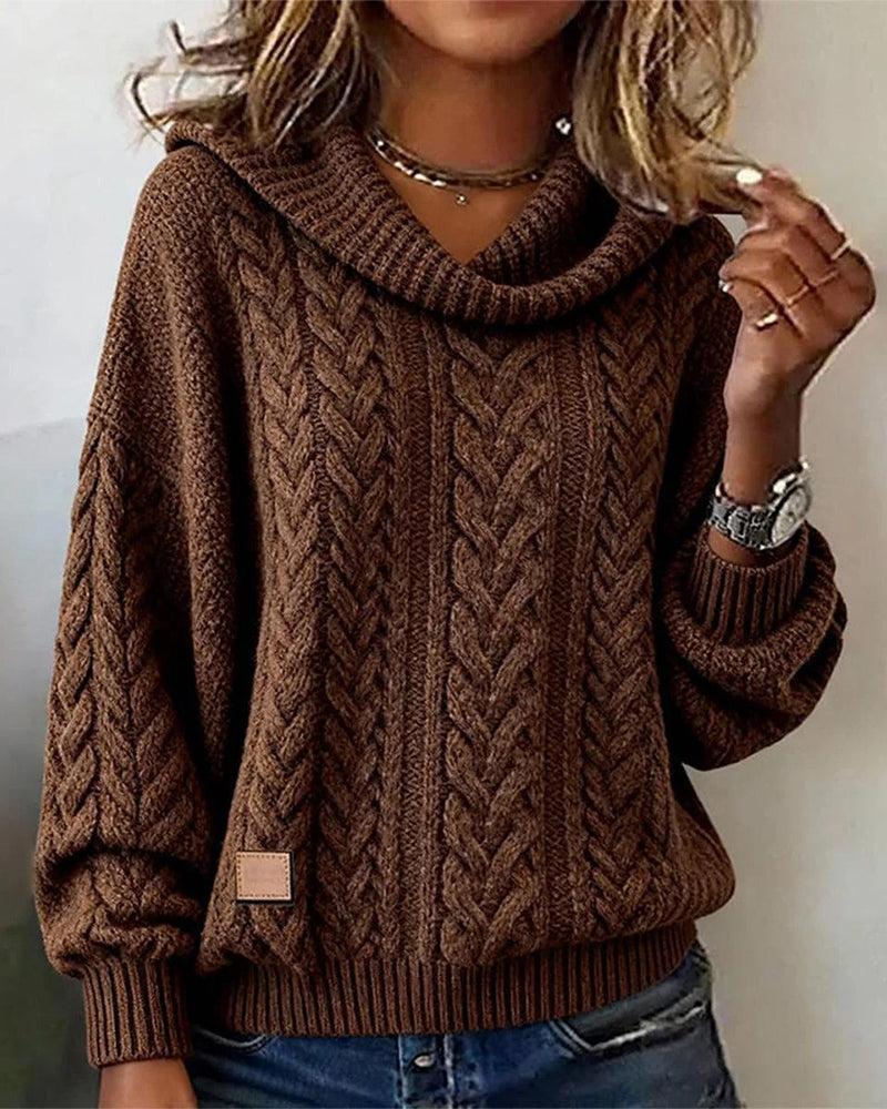 Elisa | Gedrehter Damen Strickpullover in Uni
