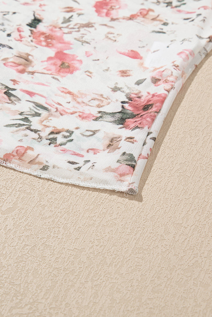 Theresa | Netzbluse mit floralem Muster für Damen