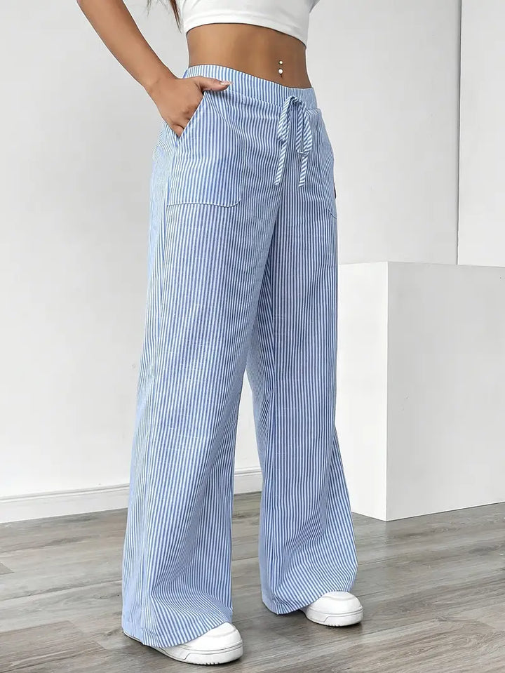 Alina | Elegante gestreifte Hose mit Taschen
