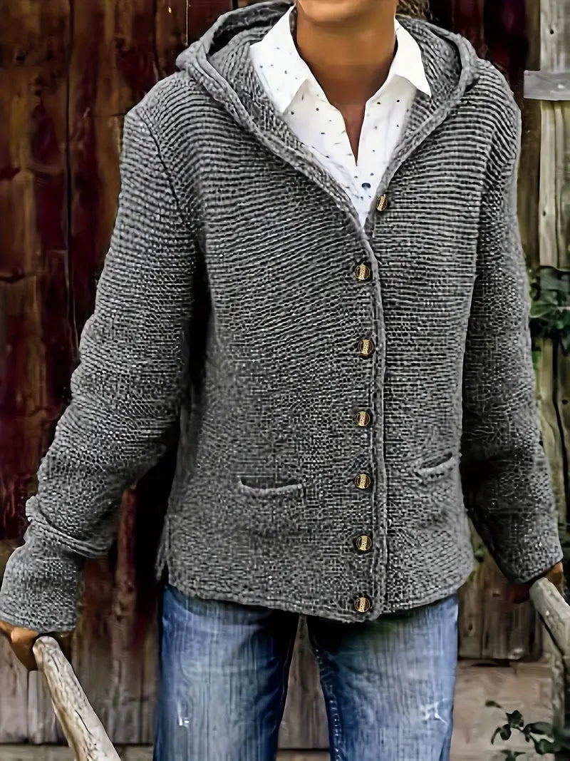 Livia | Lässige Strickjacke mit Kapuze für jeden Tag
