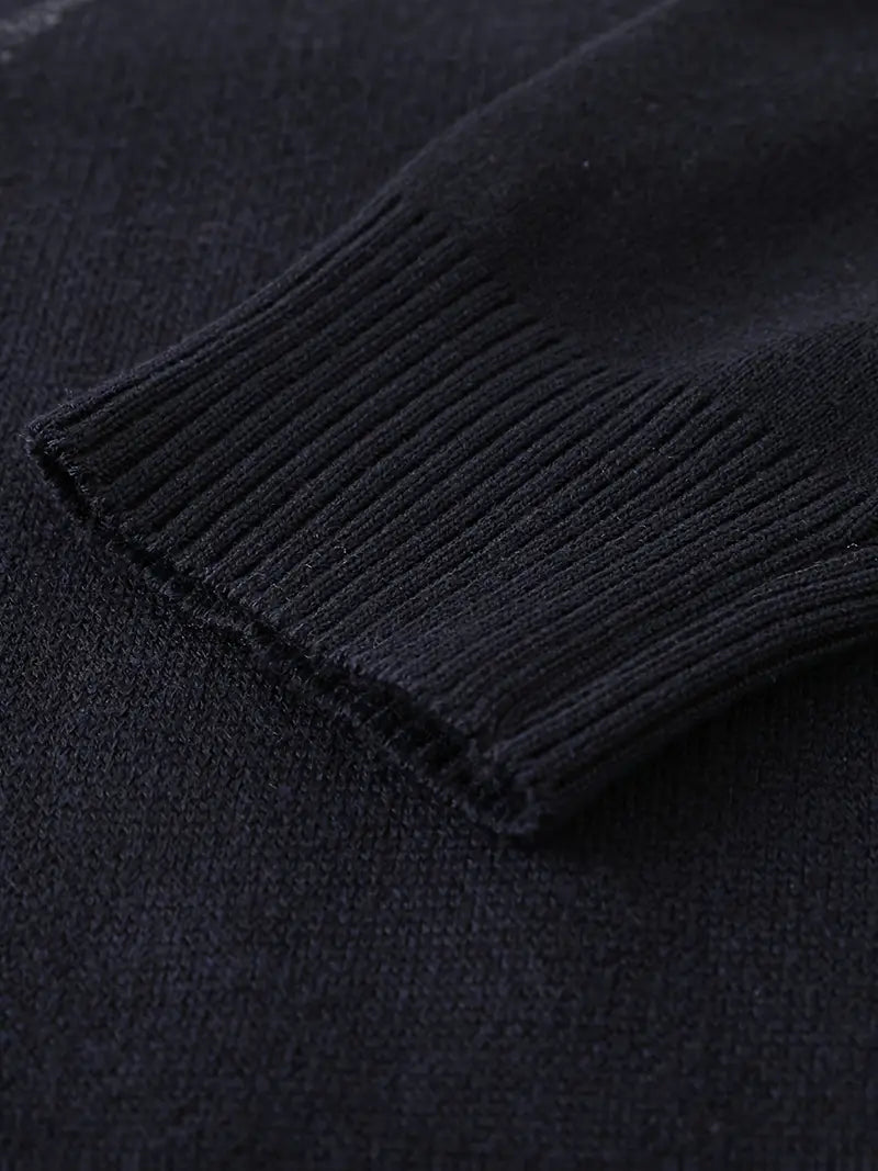 Enzo | Warmer Strickpullover mit kurzem Reißverschluss