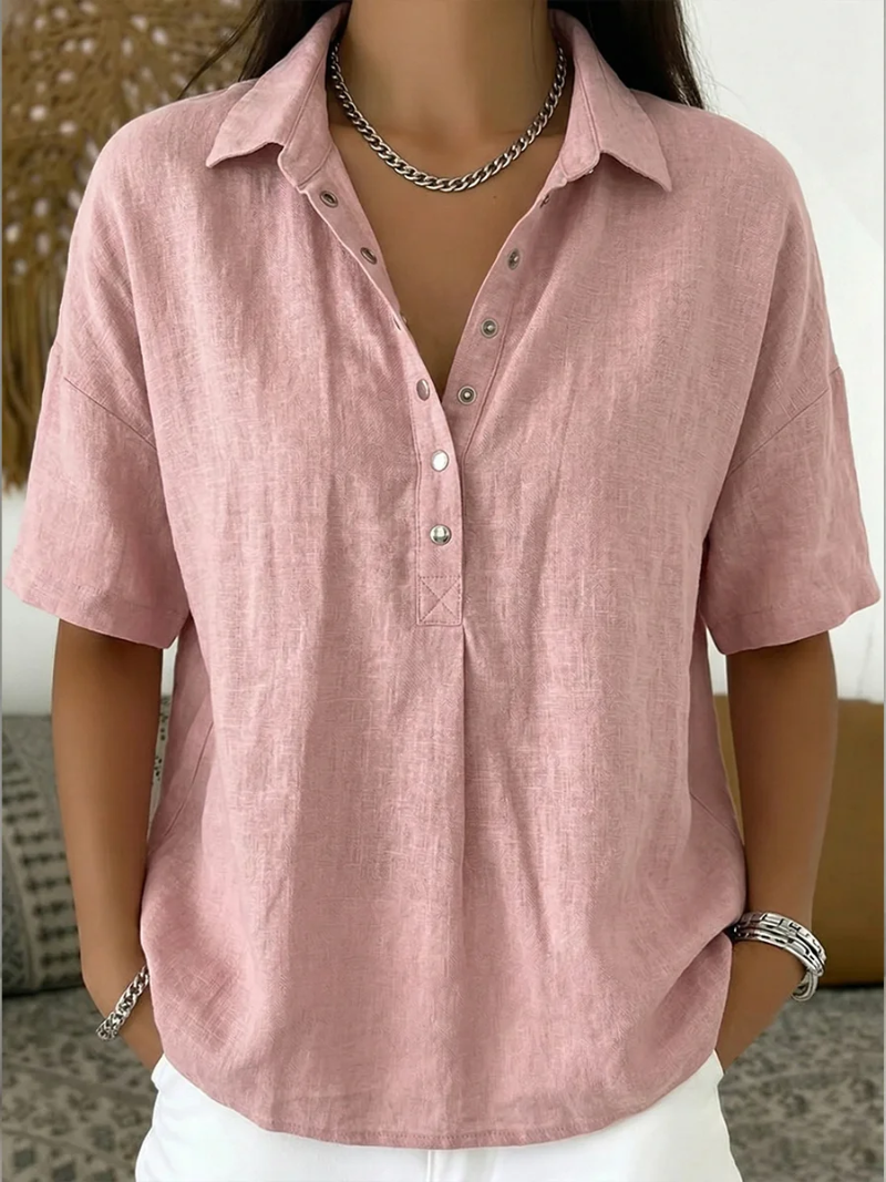 Mia | Bluse Damen Kragen Knopfleiste Chic