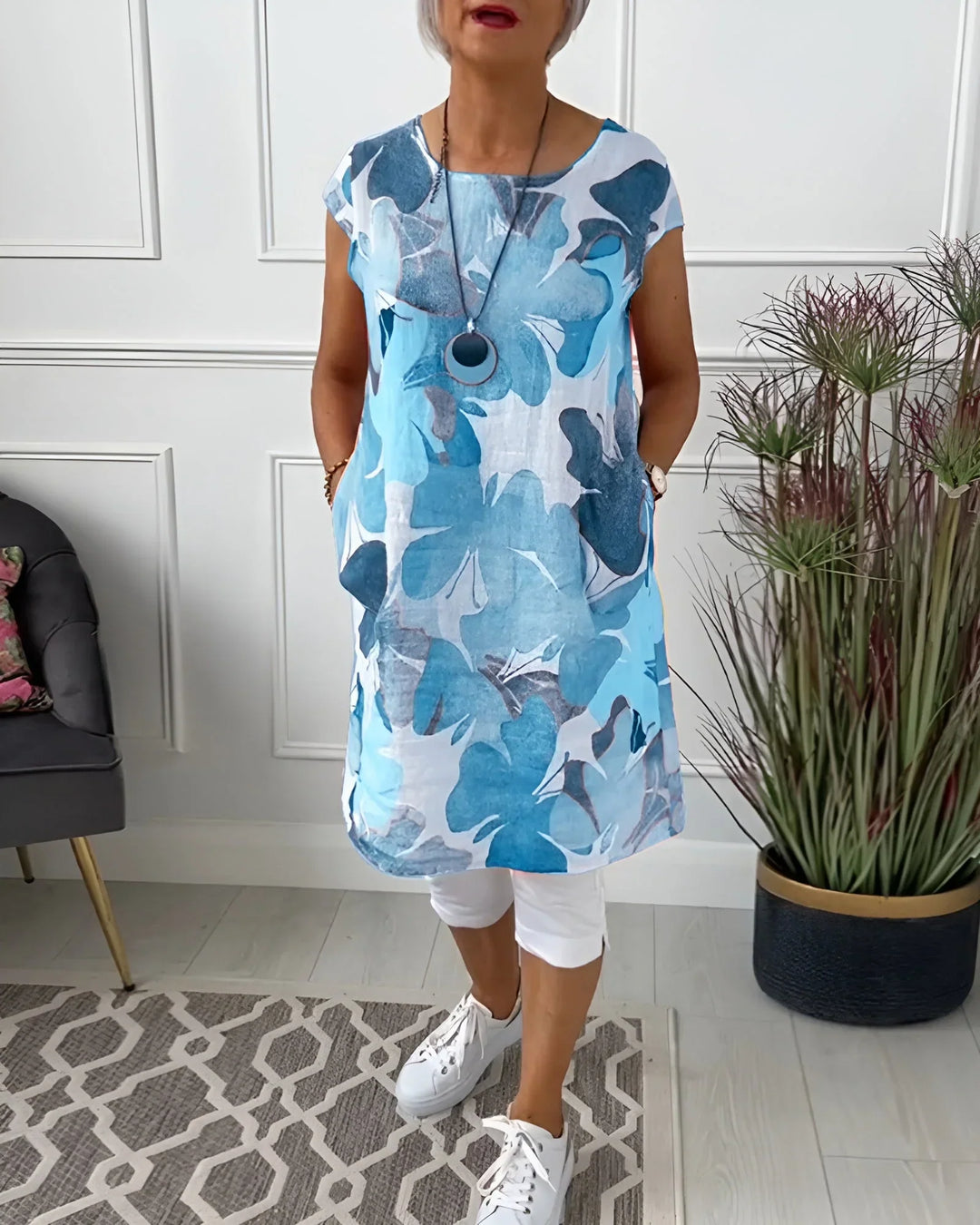 Caren | Lange Bluse mit fließendem Schnitt