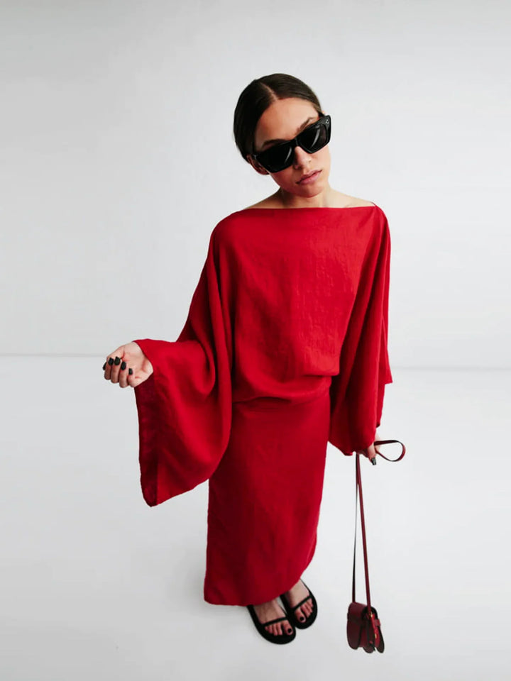 Marjon | Luftiges Leinen-Kimono-Kleid