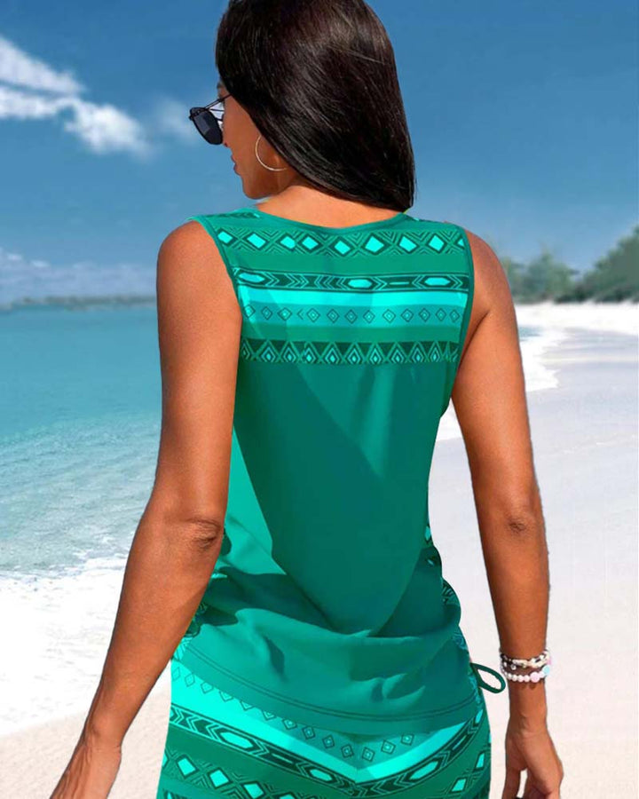 Mia | Tankinis mit geometrischem Druck und V-Ausschnitt