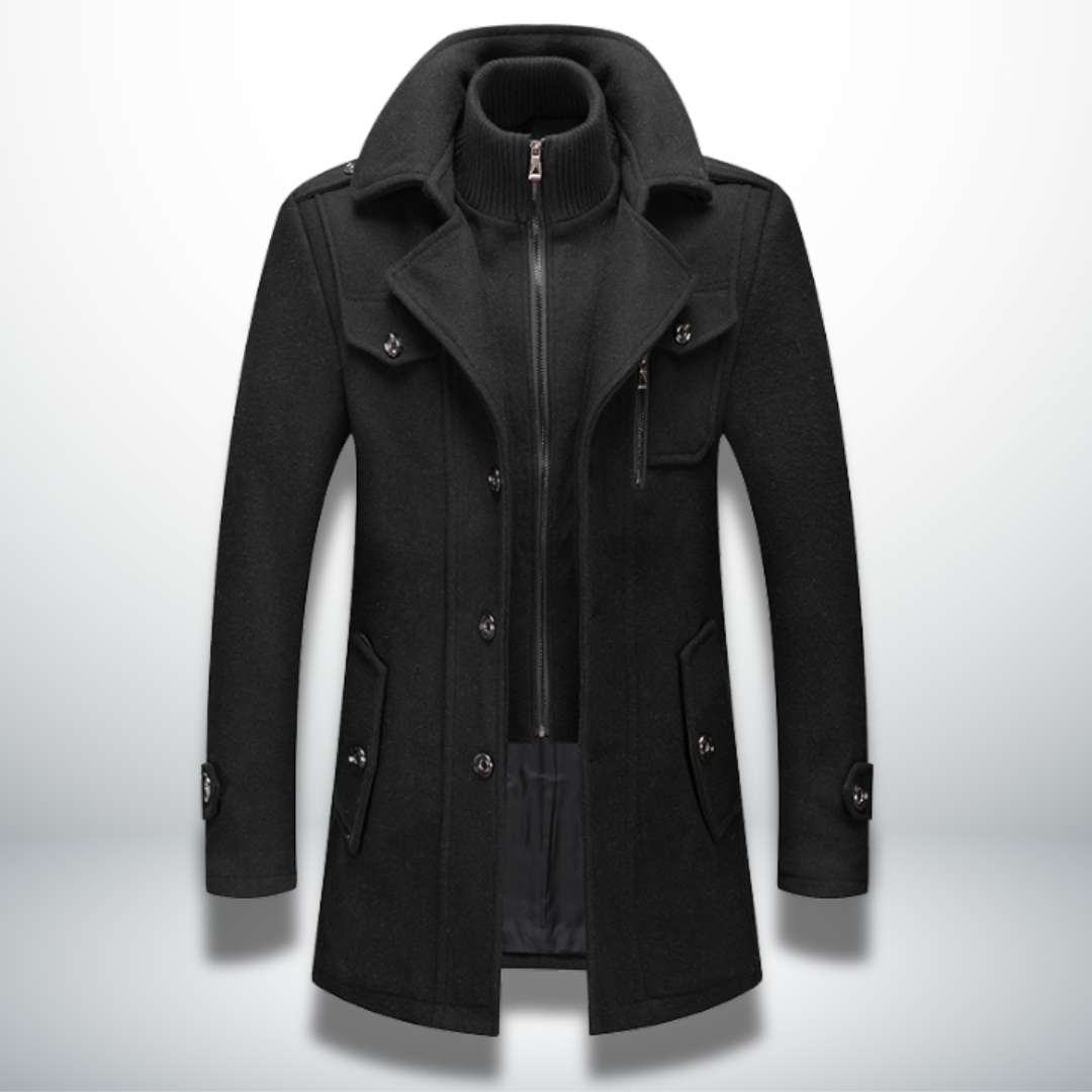 Alessio | Warmer Herrenmantel mit feiner Textur