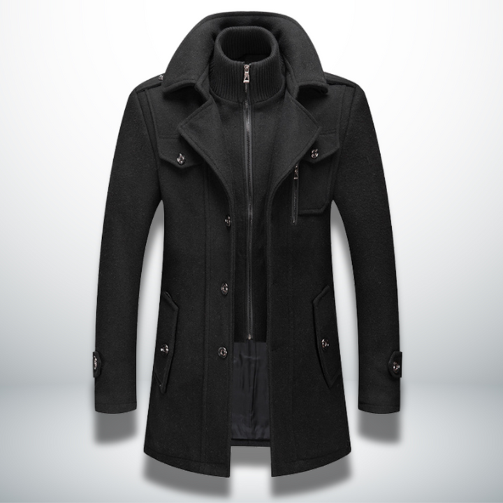 Alessio | Warmer Herrenmantel mit feiner Textur