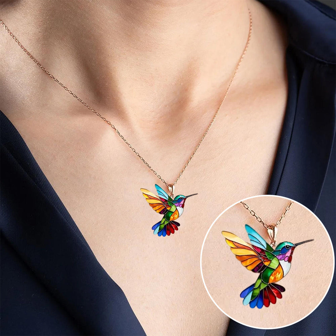 Yasmin | Schlichte Halskette mit Kolibri Charm