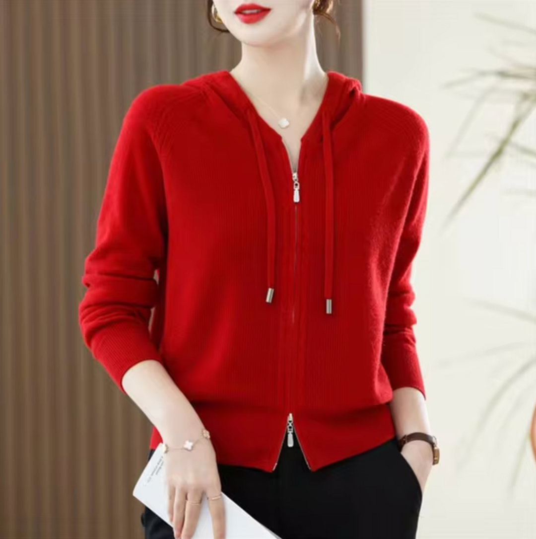 Lia | Damen Hoodie gestrickt für Freizeit & Alltag