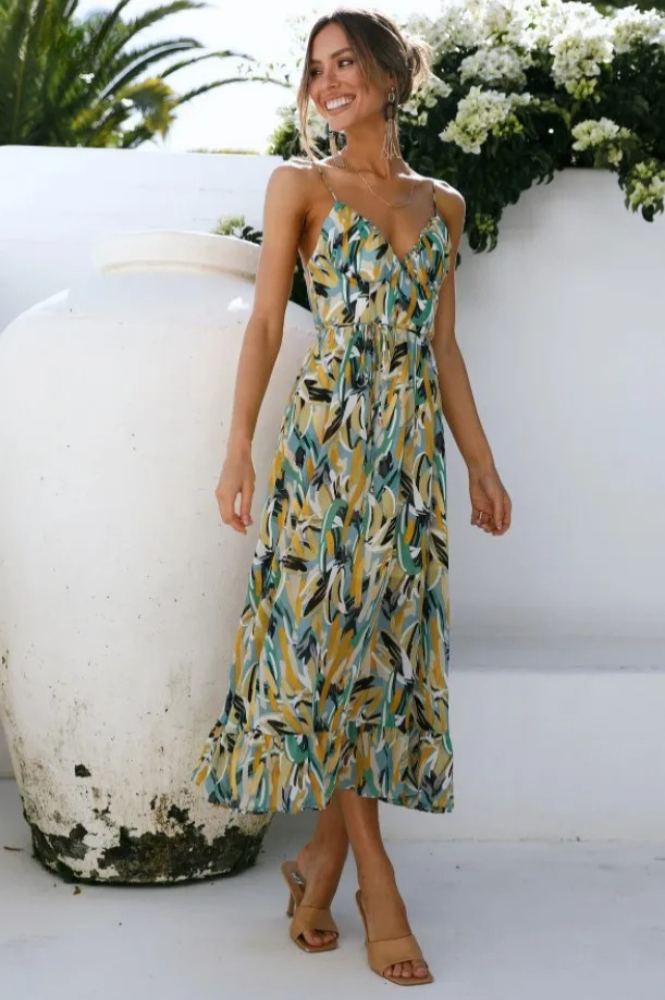 Sarina | Luftiges und elegantes Midikleid für stilvolle Sommertage