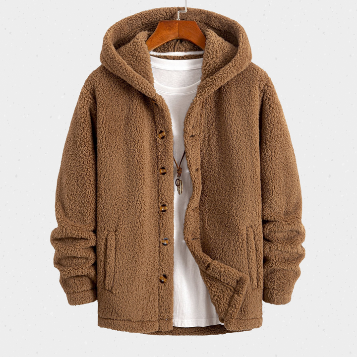 Leon | Warme Teddy-Fleecejacke mit Kapuze für Herren