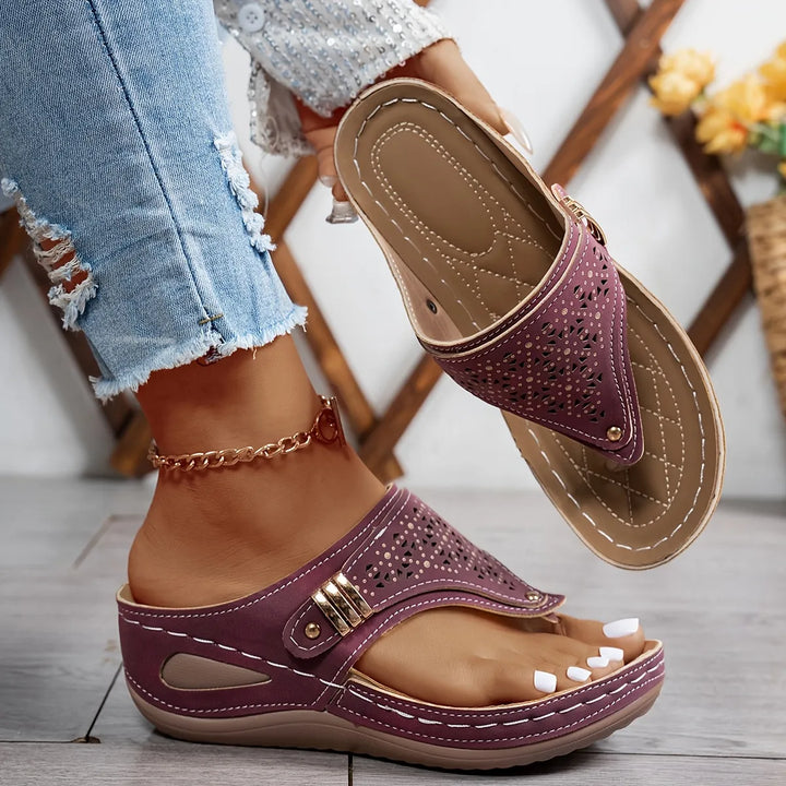 Orthopädische Damen|Sandalen mit Schrägabsatz