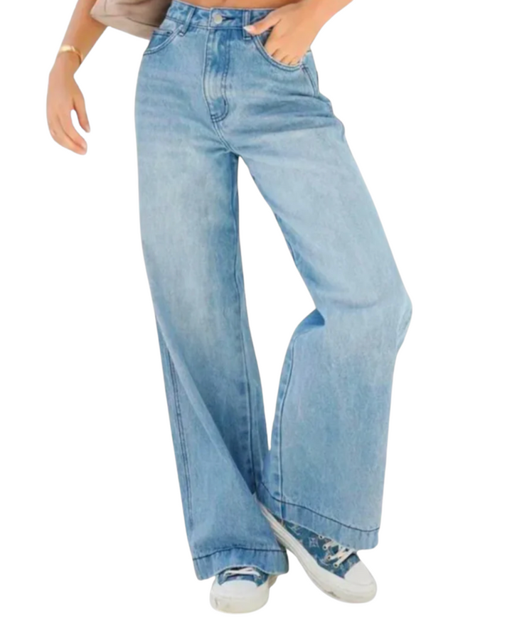 Juna | Stylische Damenhose mit weitem Bein und Bund