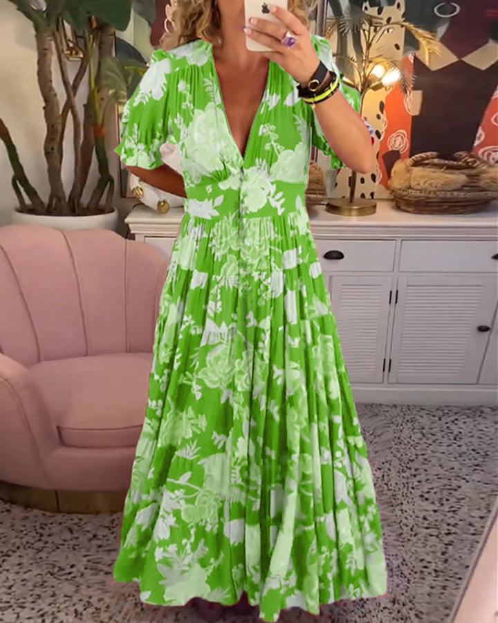 Morgan | Taschenkleid met V-Ausschnitt en Blumendruck