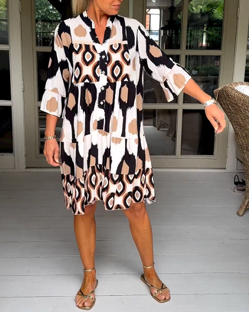 Karen | Bedrucktes Kleid mit floralen und modernen Mustern