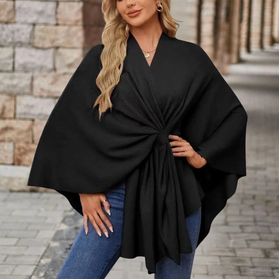 Nina | Zeitloser Damen Poncho für Alltag & Freizeit