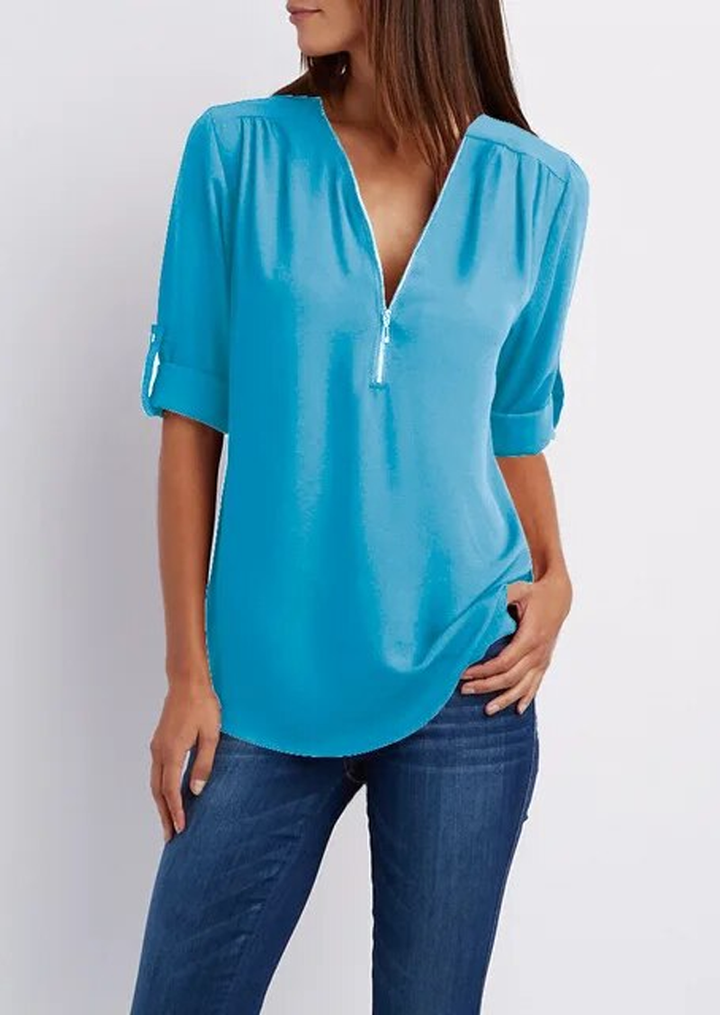 Kassidy Bluse mit Reissverschluss und elegantem Schnitt