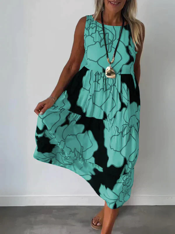 Franziska | Ärmelloses Kleid mit sommerlichem Print