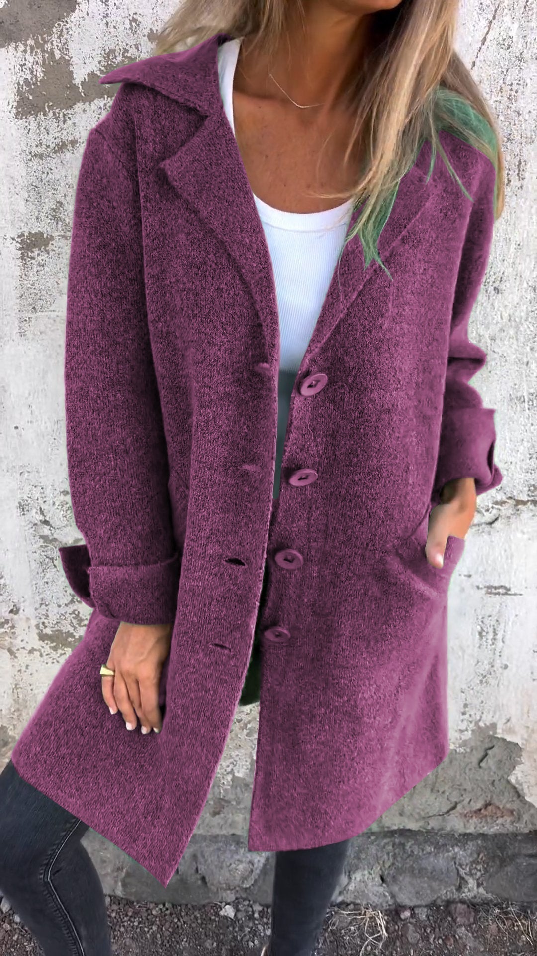Ivanka | Langer Mantel mit Manschetten im Casual-Look