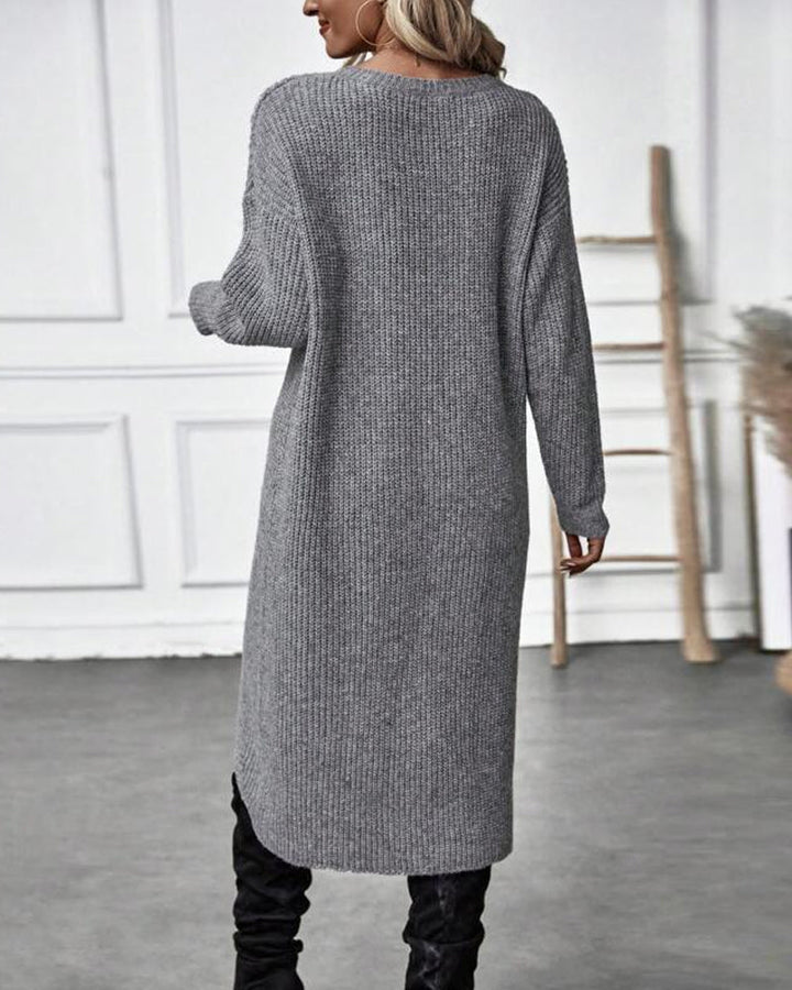 Elin | Stilvolles Strickkleid Damen lang & bequem tragbar