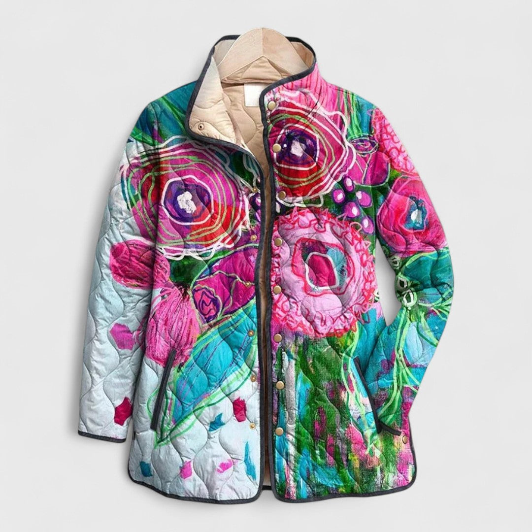 Tina | Stylische Gequiltete Damenjacke mit Blumenprint