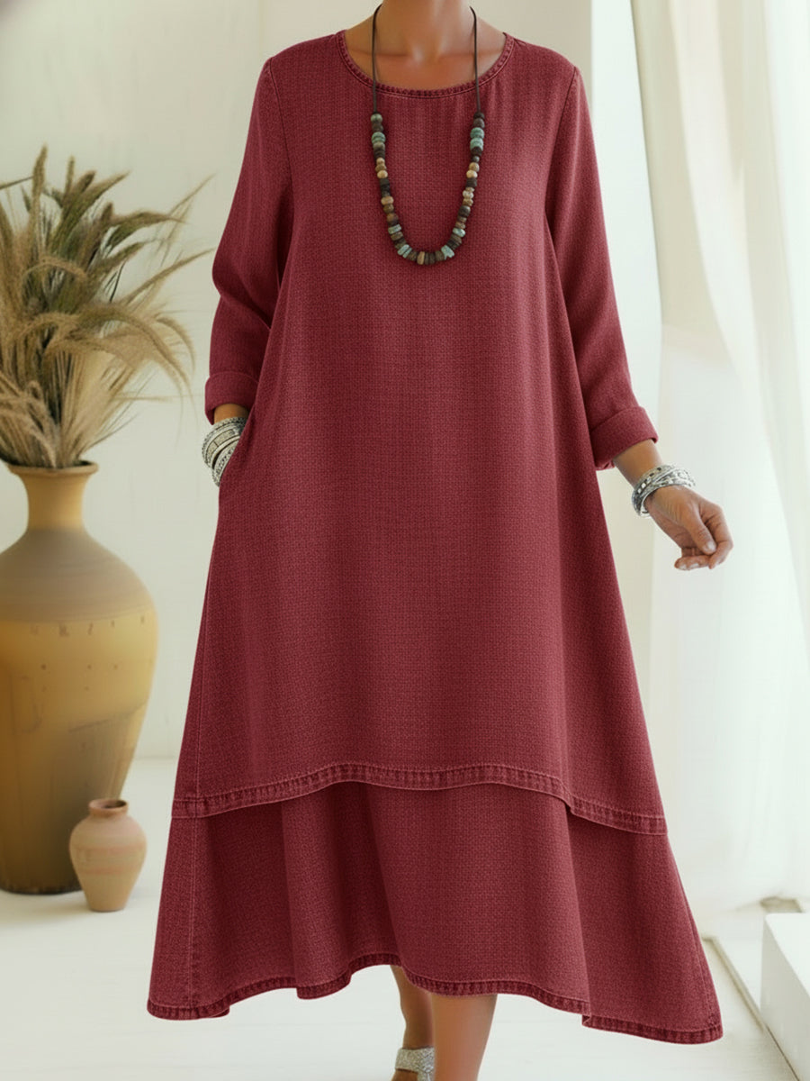 Alena | Elegantes Midi-Kleid mit sanftem Stoff