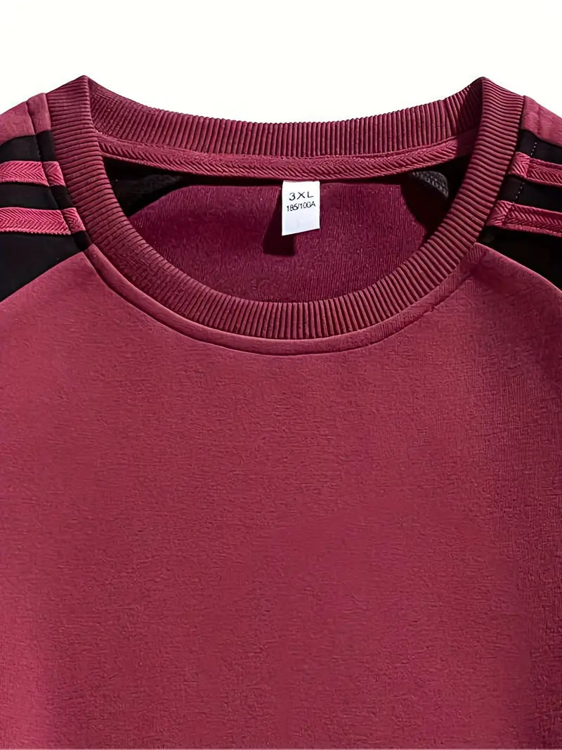 Leandro | Sweatshirt mit Streifenärmeln & Rundhalsausschnitt