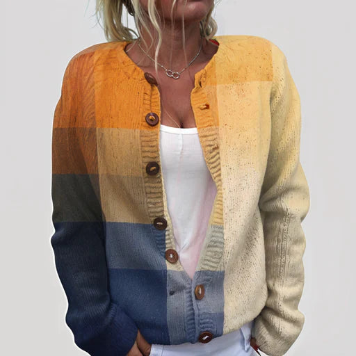 Lila | Geblümte Damenstrickjacke mit hochwertigem Finish