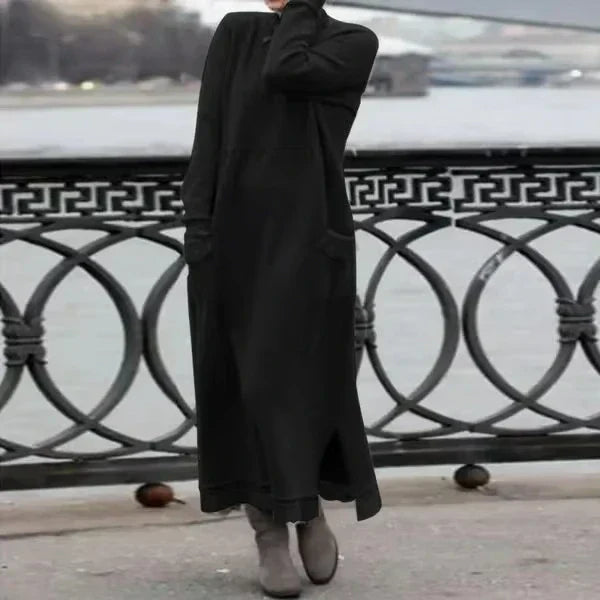 Lea | Langes Wollkleid mit Baumwollanteil für Damen