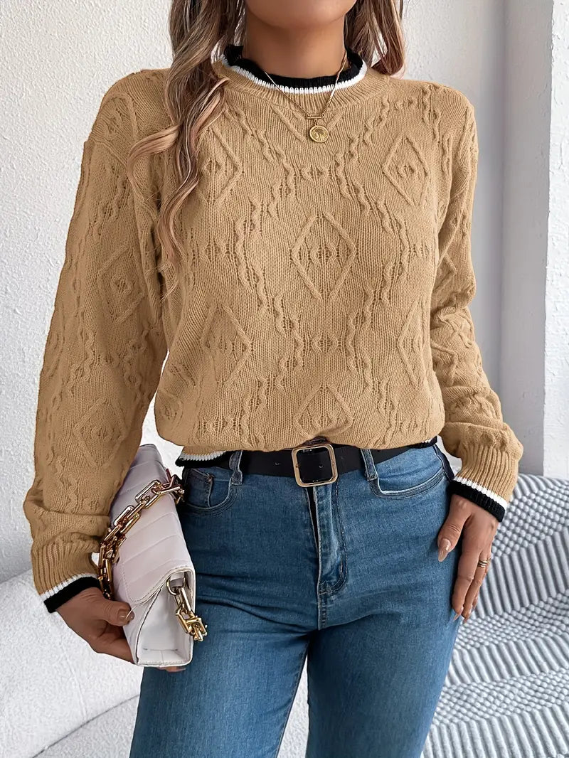 Lilian | Weicher Damenpullover mit dezenten Streifen