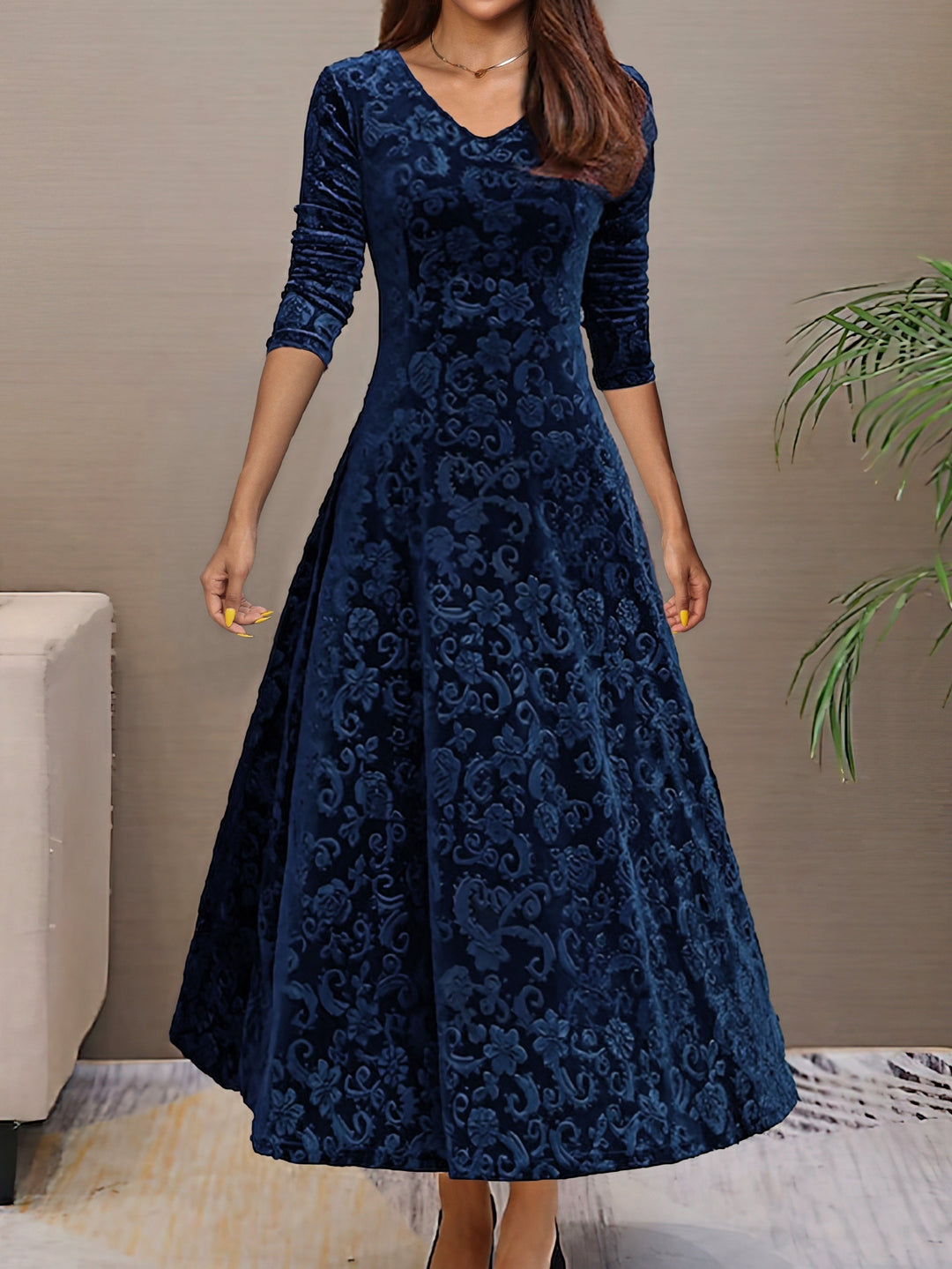 Amelia | Stilvolles Samtkleid Damen elegant chic