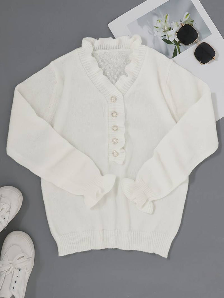 Elena | V-Ausschnitt Pullover in Feinstrick