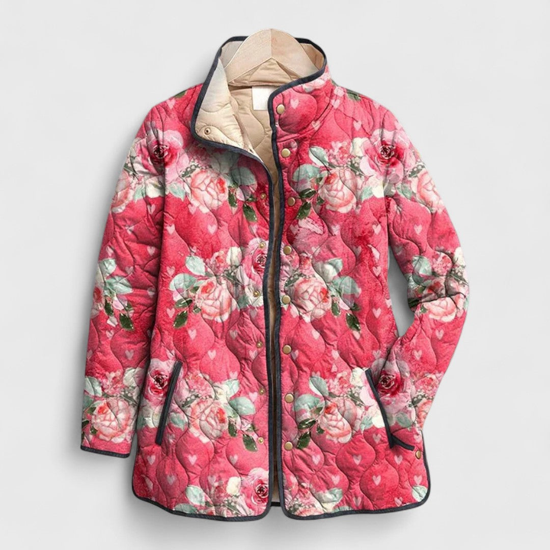 Tina | Stylische Gequiltete Damenjacke mit Blumenprint