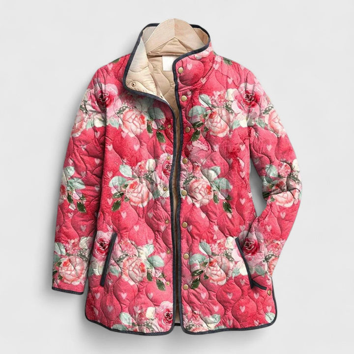 Tina | Stylische Gequiltete Damenjacke mit Blumenprint