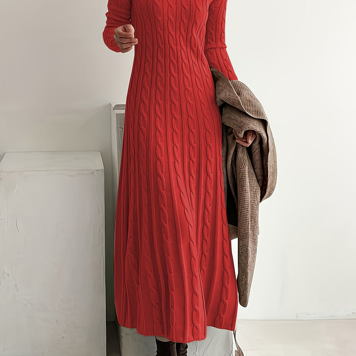 Isabella | Elegantes Damen Maxikleid Stricklook