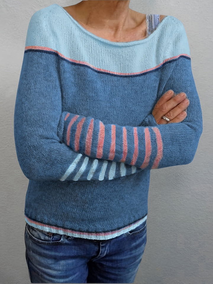 Greta | Eleganter Damen Pullover breit und gestreift