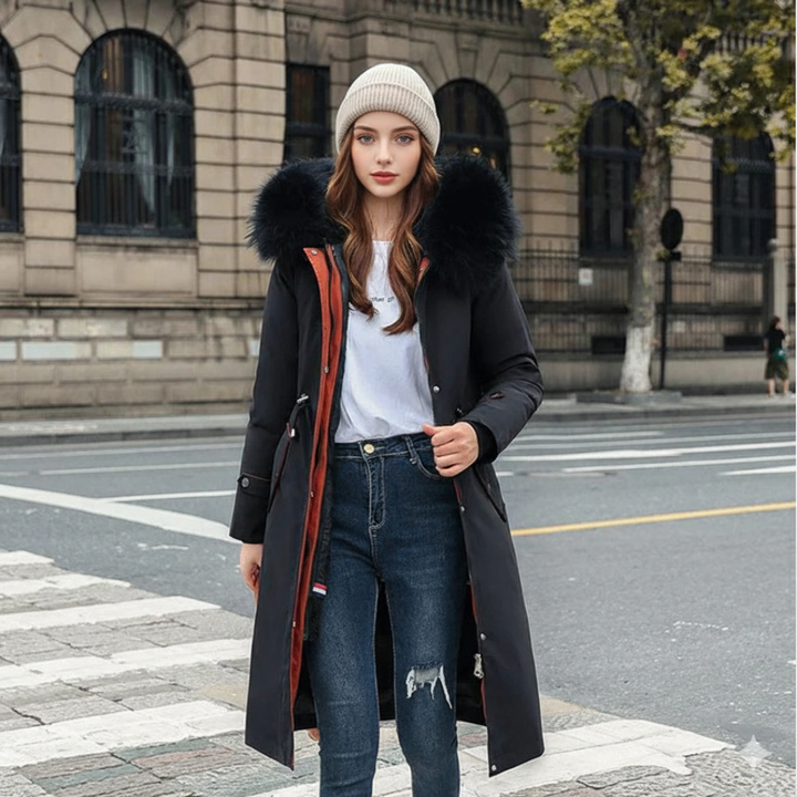 Isabelle | Damenjacke für Winter mit Kapuze und Pelz