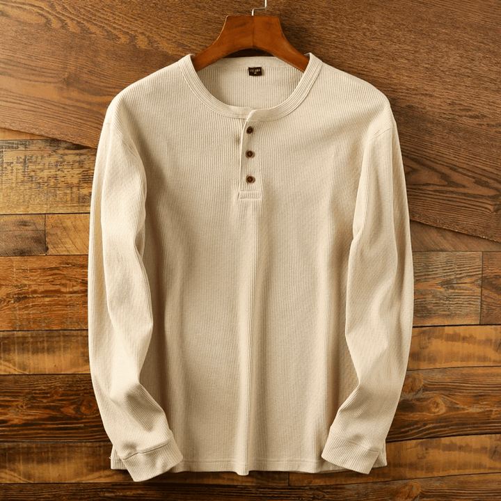 Simmons | Baumwoll-Henley mit Knopfleiste