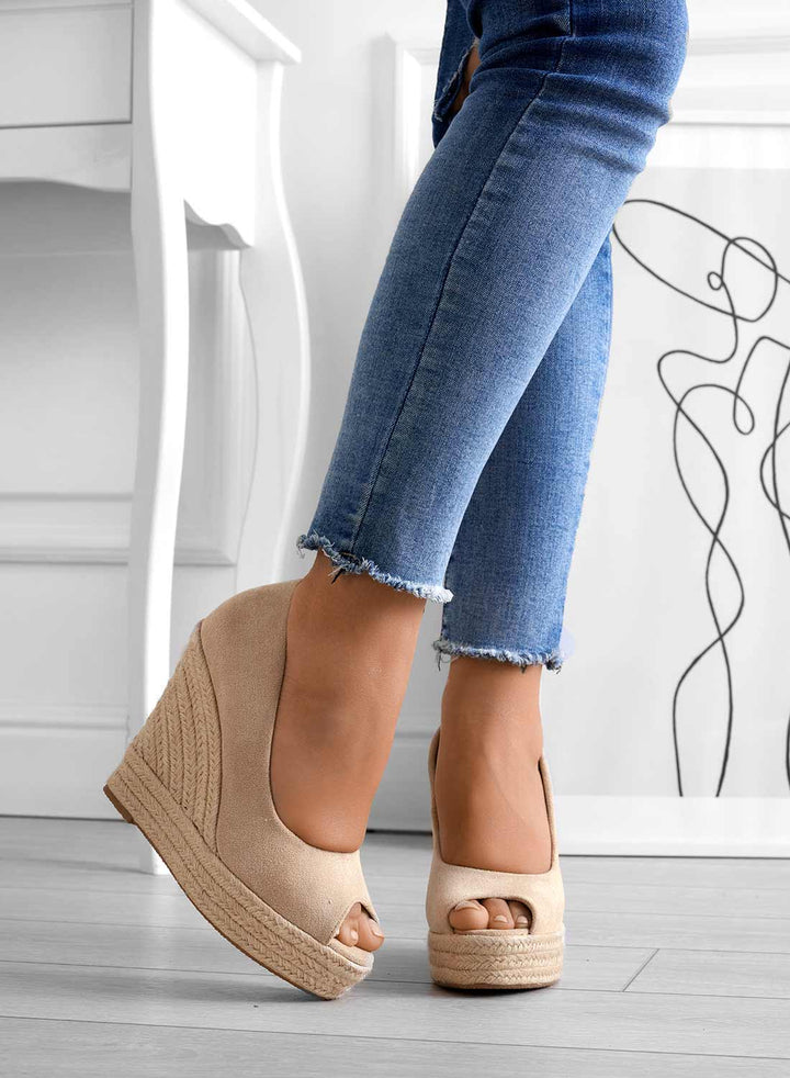 CLARA | Wildleder Espadrilles mit Keilabsatz